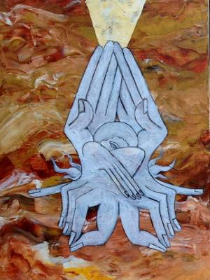 The Prophet IV (acrylic on canvas, 30 x 12, 2013)